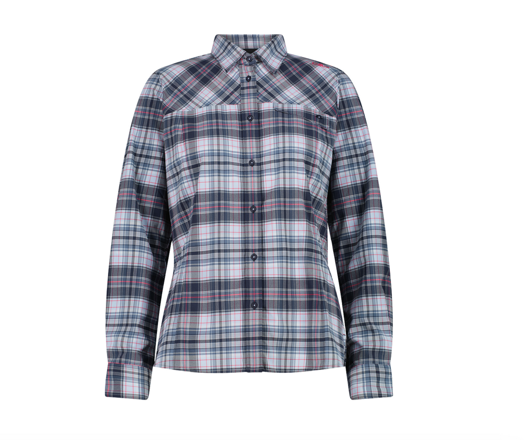 Camicia da donna a maniche lunghe con fantasia a quadri