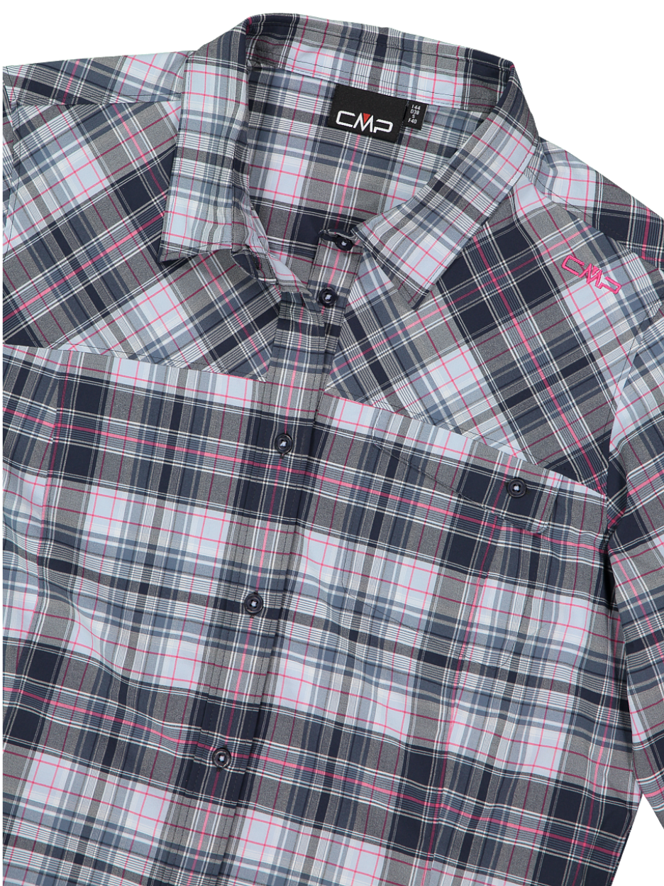 Camicia da donna a maniche lunghe con fantasia a quadri